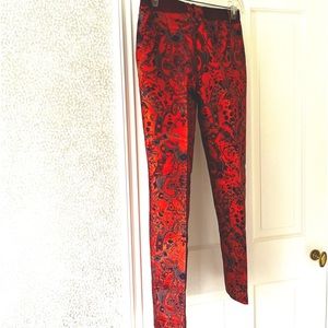 Matthew Williamson crimson brocade pants XS